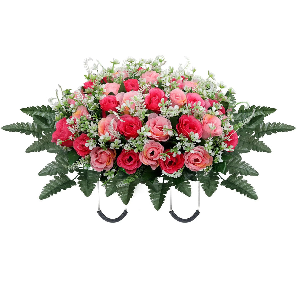 Selle de fleurs artificielle pour pierre tombale