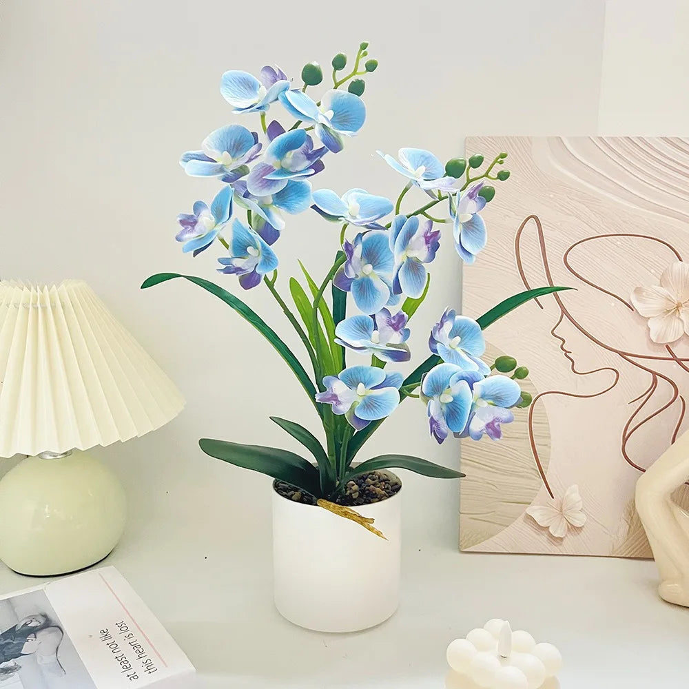 Orchidée papillon artificielle en pot