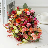 Bouquet de roses artificielles en soie