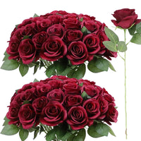 Bouquet de 50 roses artificielles en velours - Luxe
