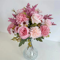 Rose et hortensia artificielle à 7 branches
