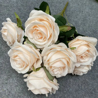 Bouquet de 9 roses artificielles roses