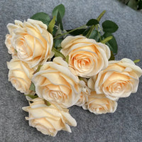 Bouquet de 9 roses artificielles roses