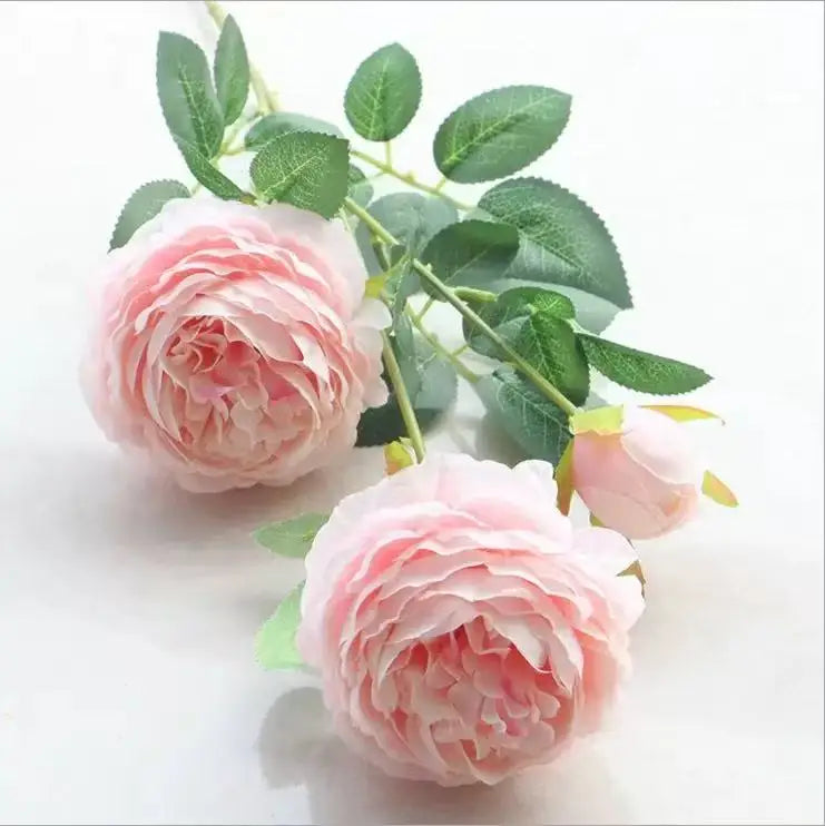 Pivoines roses artificielles en soie