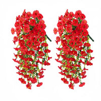 4 Fleurs artificielles suspendues pour extérieur