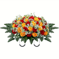 Selle de fleurs artificielle pour pierre tombale