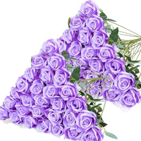 Bouquet de 50 roses artificielles en velours - Luxe