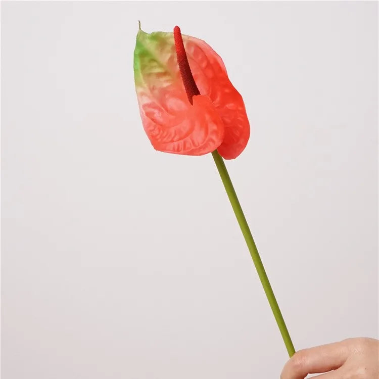 Lot de 10 fleurs artificielles d'anthurium au toucher réaliste