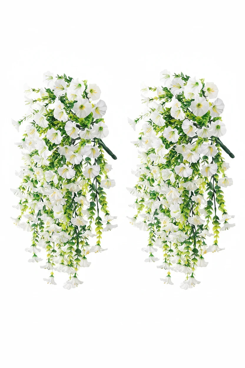 4 Fleurs artificielles suspendues pour extérieur