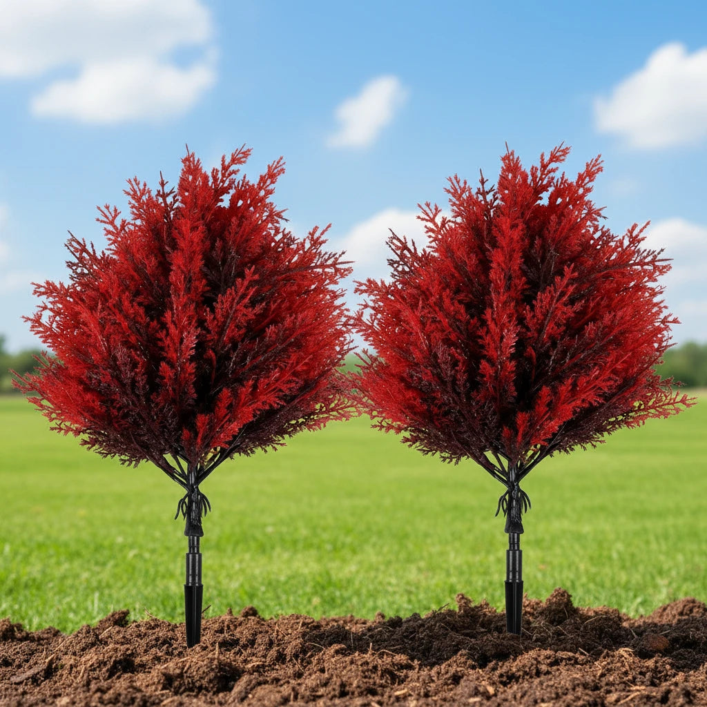 Fleurs artificielles de lavande rouge avec supports