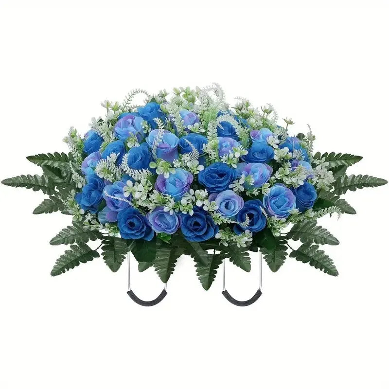 Selle de fleurs artificielle pour pierre tombale