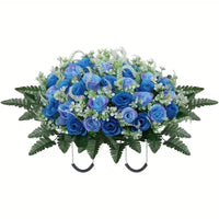 Selle de fleurs artificielle pour pierre tombale