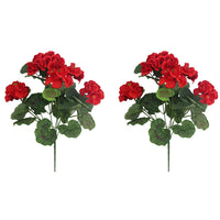 Lot de 2 fleurs artificielles de géranium