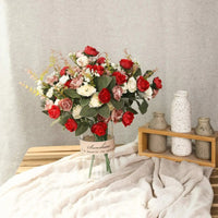 Bouquet de roses artificielles en soie