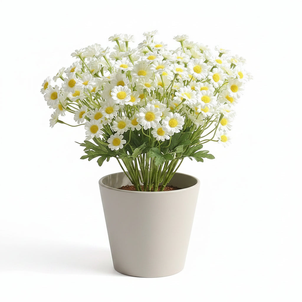 60 marguerites artificielles blanches pour décoration