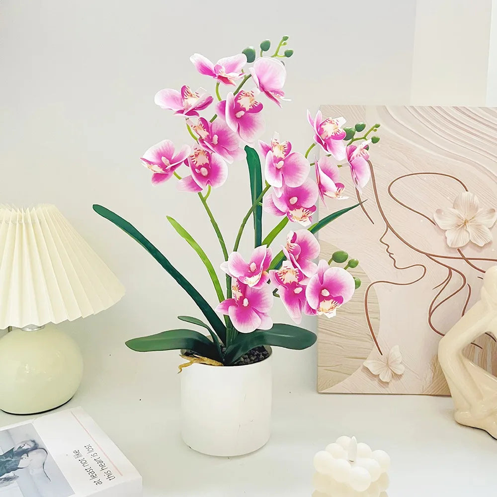 Orchidée papillon artificielle en pot