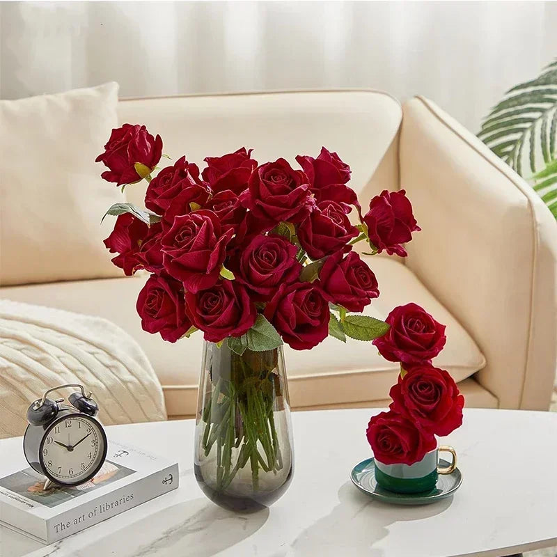 Bouquet de 50 roses artificielles en velours - Luxe