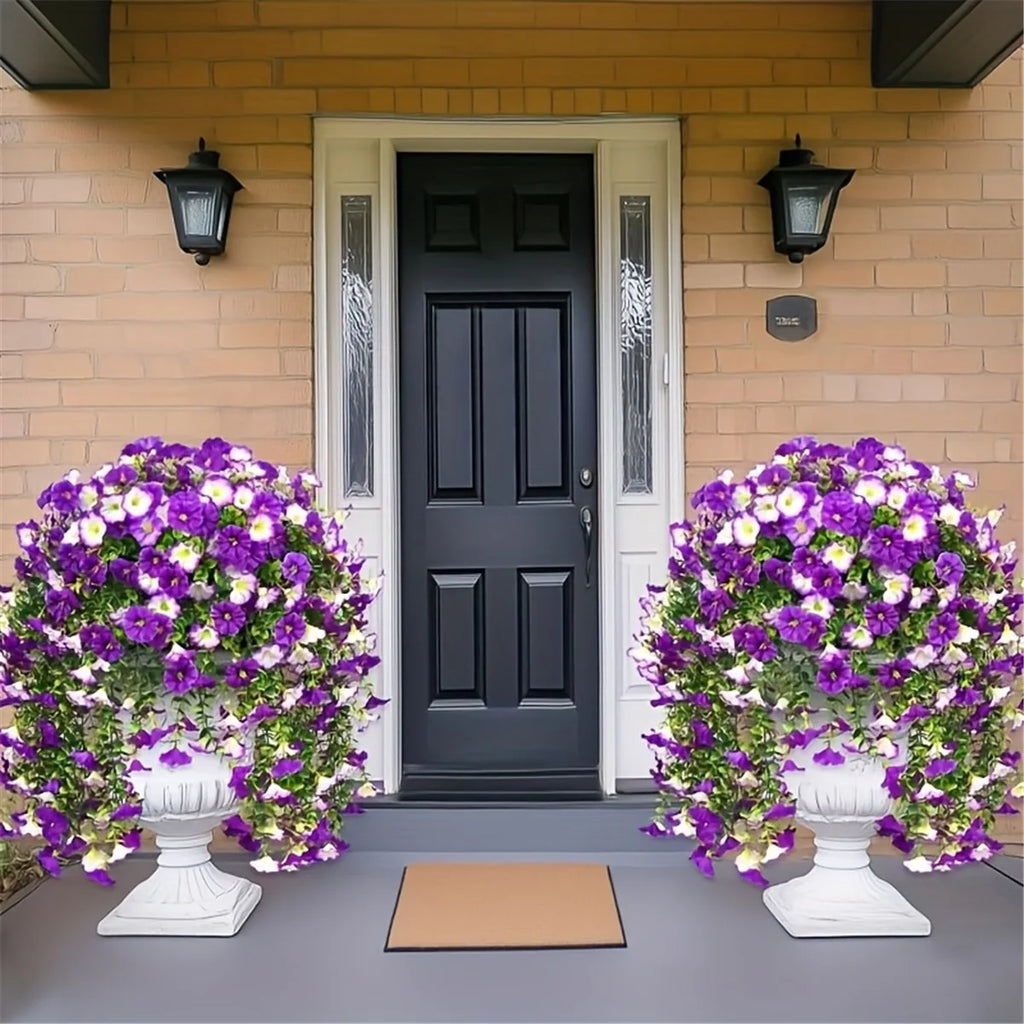 4 Fleurs artificielles suspendues pour extérieur