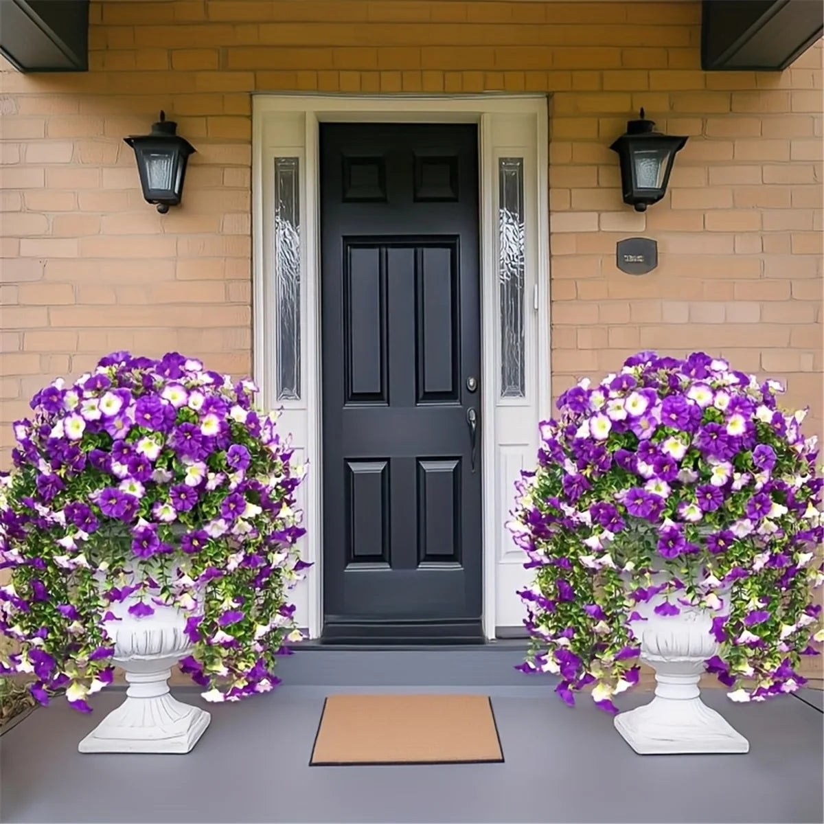 4 Fleurs artificielles suspendues pour extérieur