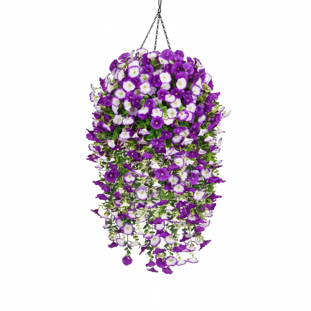 4 Fleurs artificielles suspendues pour extérieur