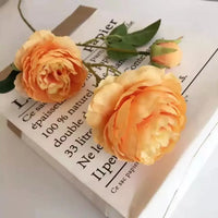 Pivoines roses artificielles en soie