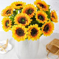 Bouquet de 10 ou 20 tournesols artificiels réalistes