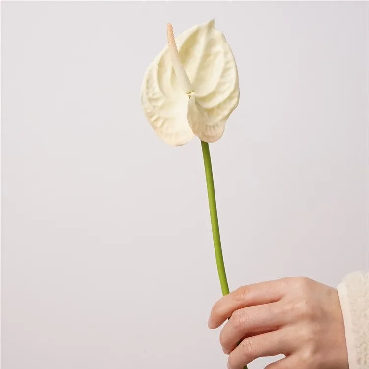 Lot de 10 fleurs artificielles d'anthurium au toucher réaliste