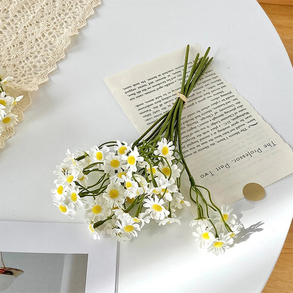 60 marguerites artificielles blanches pour décoration