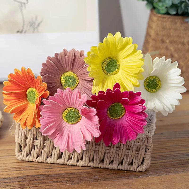 Lot de 5 ou 10 fleurs artificielles gerberas