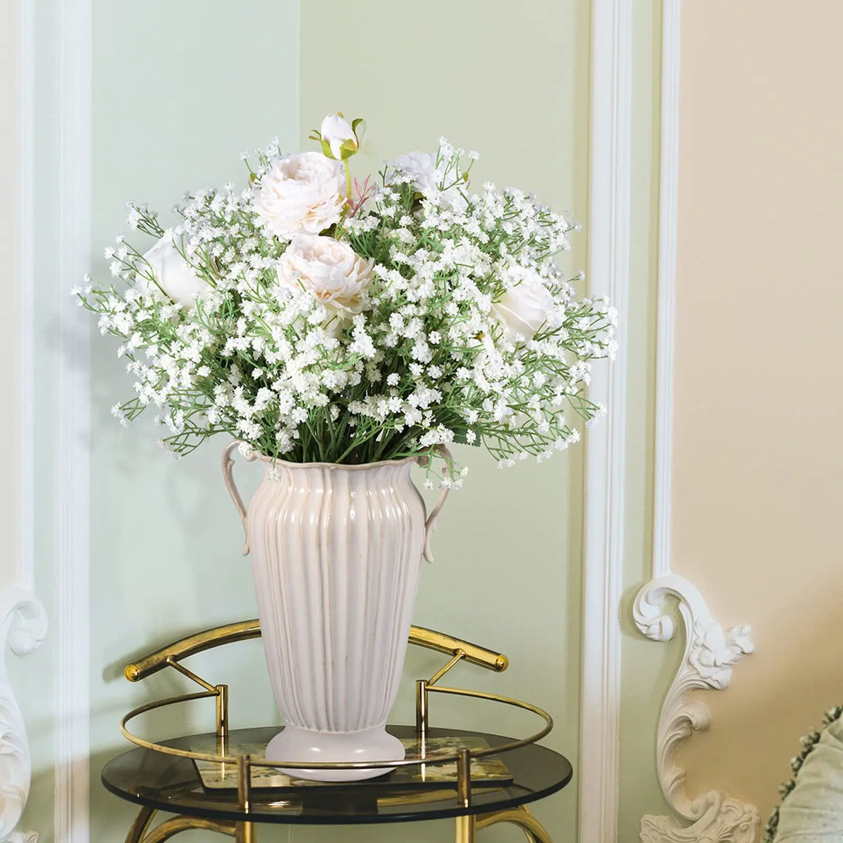 Bouquet de 5 ou 10 fleurs artificielles en gypsophile élégante