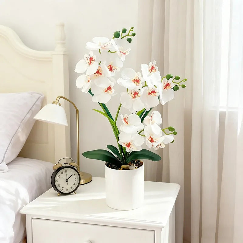 Orchidée papillon artificielle en pot