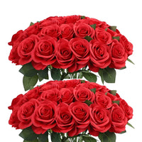 Bouquet de 50 roses artificielles en velours - Luxe