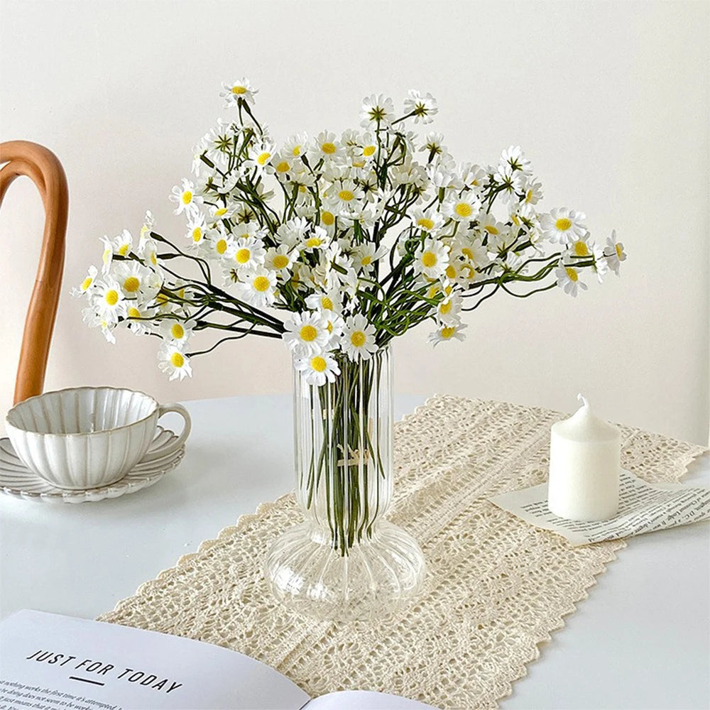 60 marguerites artificielles blanches pour décoration