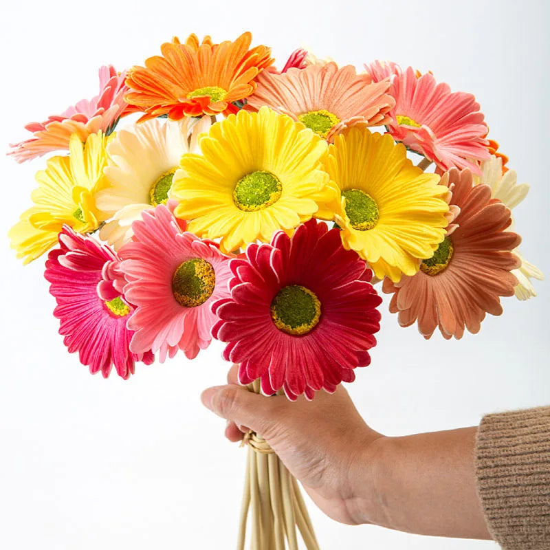 Lot de 5 ou 10 fleurs artificielles gerberas