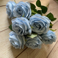 Bouquet de 9 roses artificielles roses