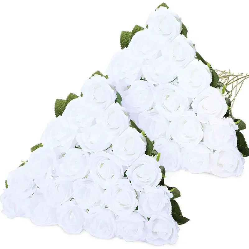Bouquet de 50 roses artificielles en velours - Luxe
