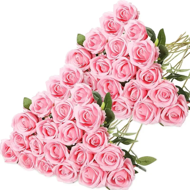 Bouquet de 50 roses artificielles en velours - Luxe