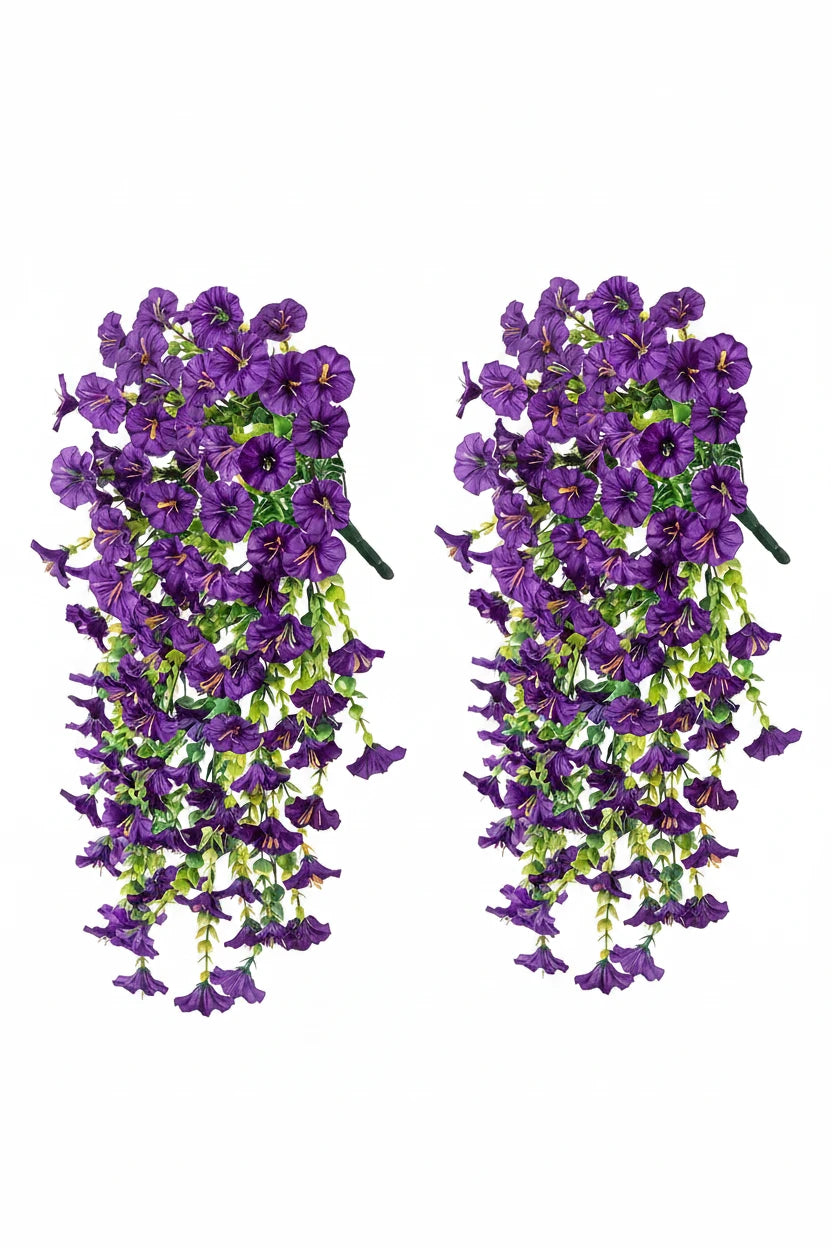 4 Fleurs artificielles suspendues pour extérieur