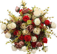 Bouquet de roses artificielles en soie