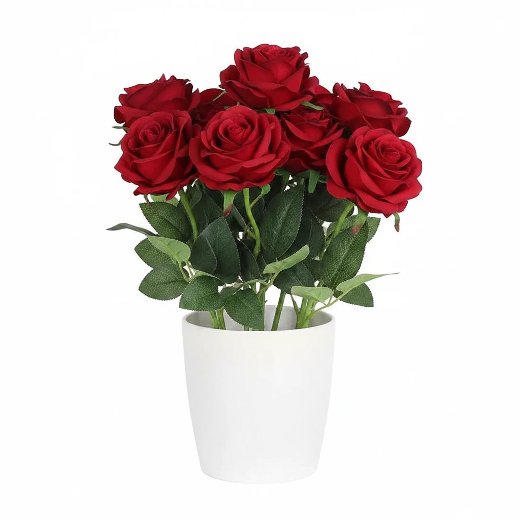 Pack de roses artificielles réalistes pour décoration