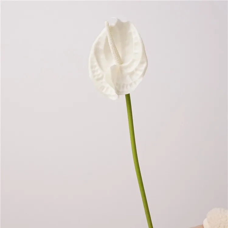 Lot de 10 fleurs artificielles d'anthurium au toucher réaliste