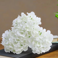 10 têtes de fleurs d'hortensia artificielles avec tiges