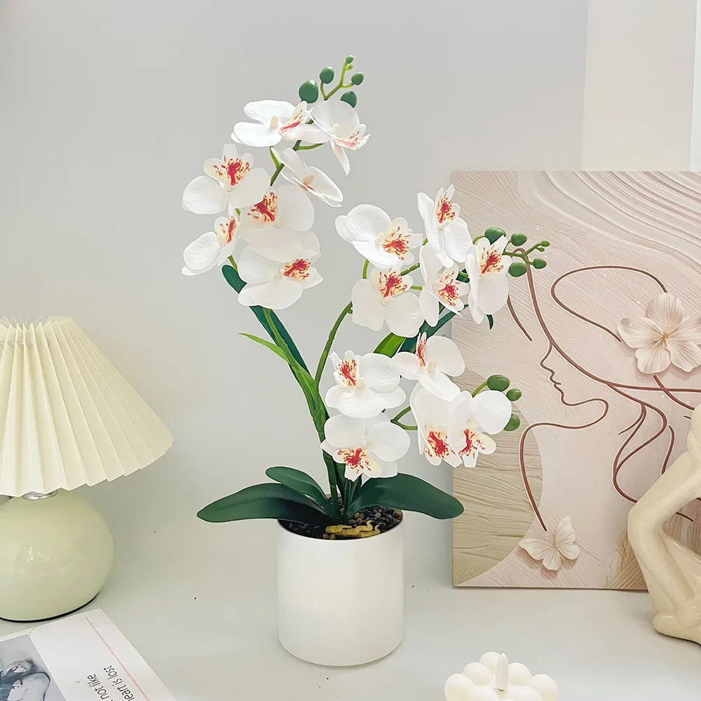 Orchidée papillon artificielle en pot