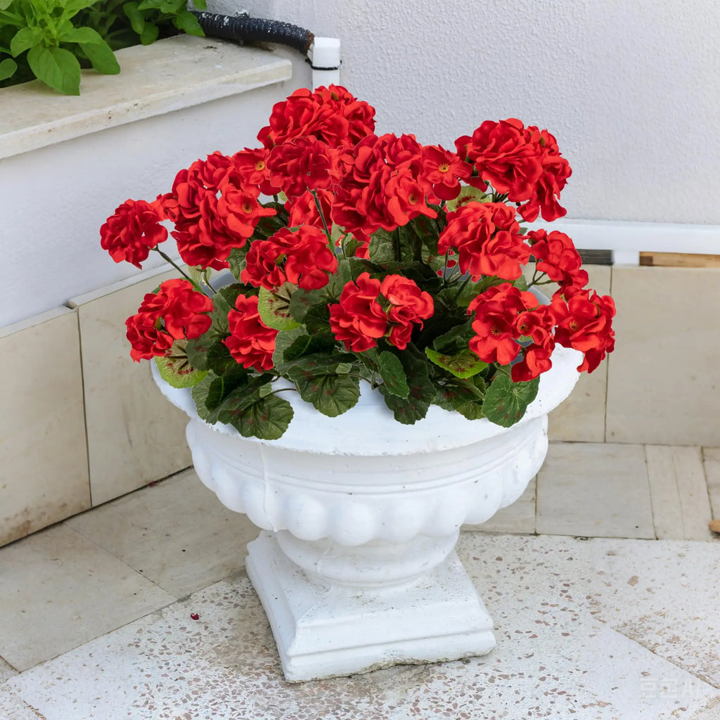 Lot de 2 fleurs artificielles de géranium