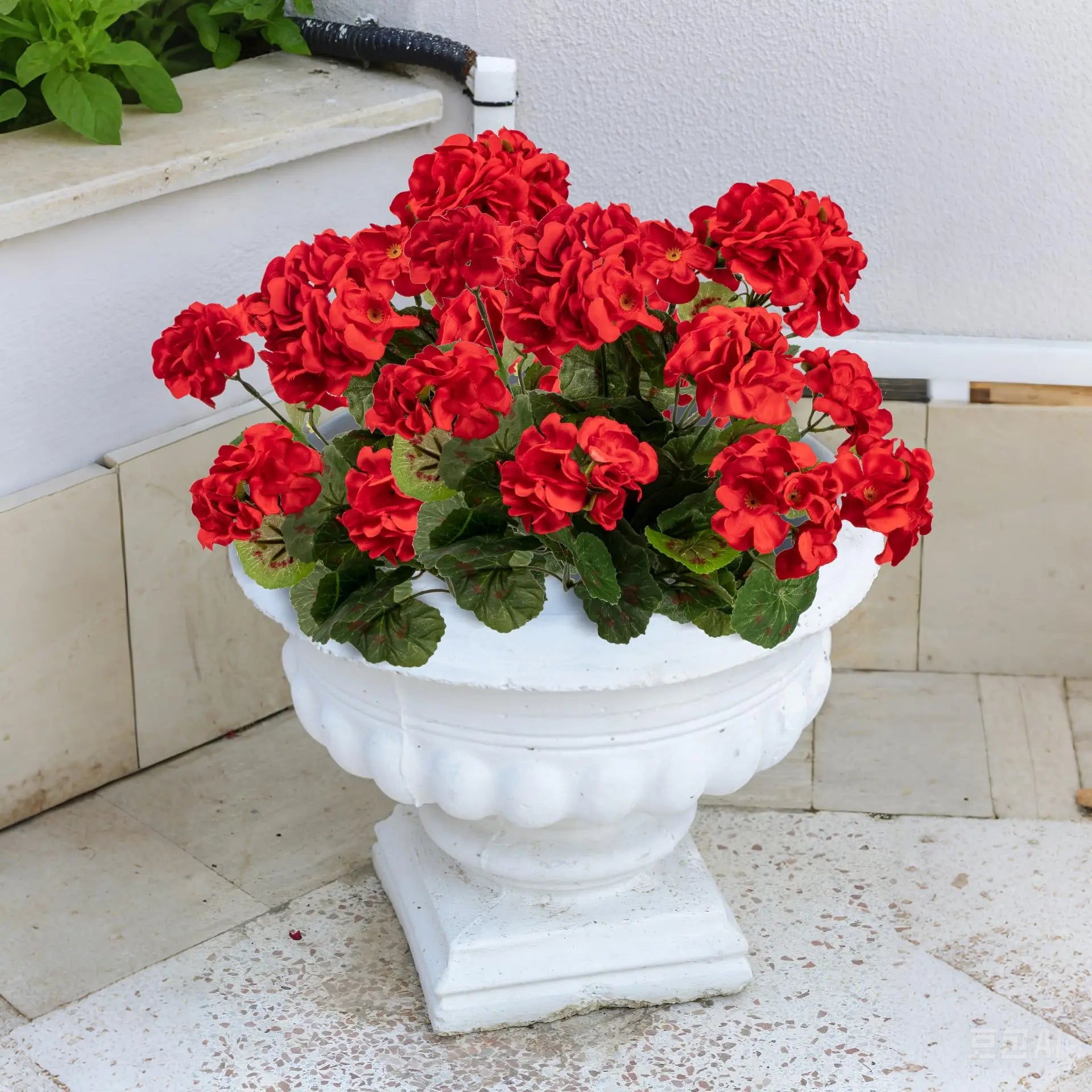 Lot de 2 fleurs artificielles de géranium