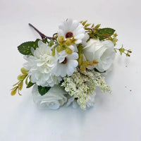 Rose et hortensia artificielle à 7 branches