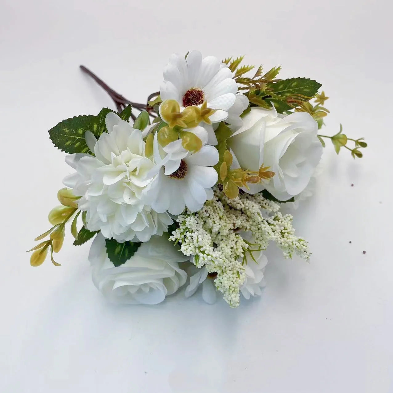 Rose et hortensia artificielle à 7 branches