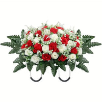 Selle de fleurs artificielle pour pierre tombale
