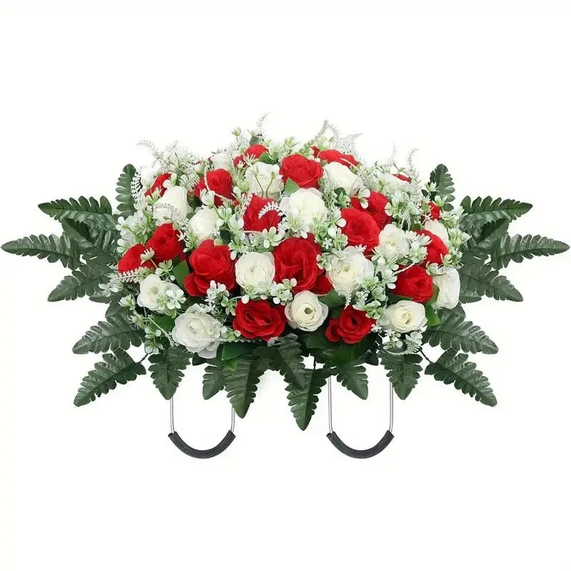 Selle de fleurs artificielle pour pierre tombale