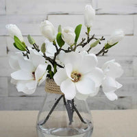 Bouquet de fleur de magnolia artificielle au toucher réaliste
